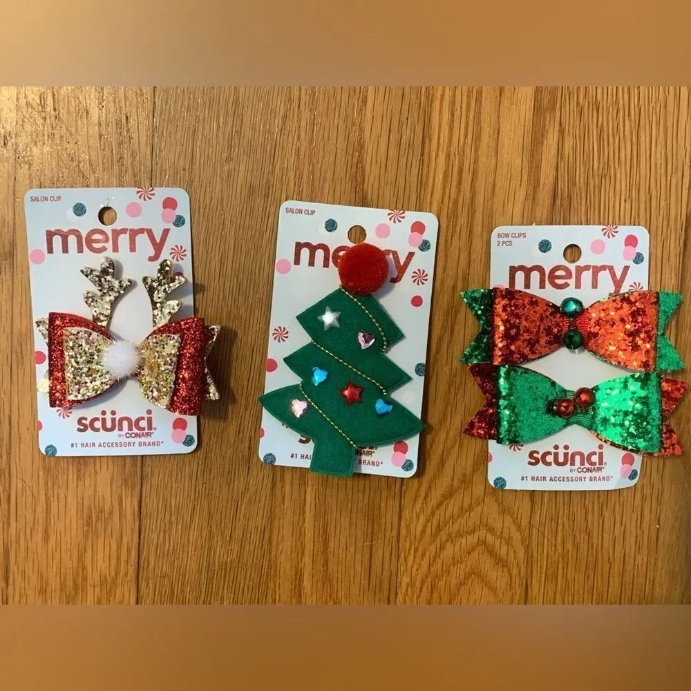 Scunci Christmas Hair Clips